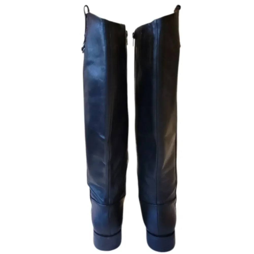 Gianni Bini Jayceson Black Leather Riding Boots Size 5.5 M